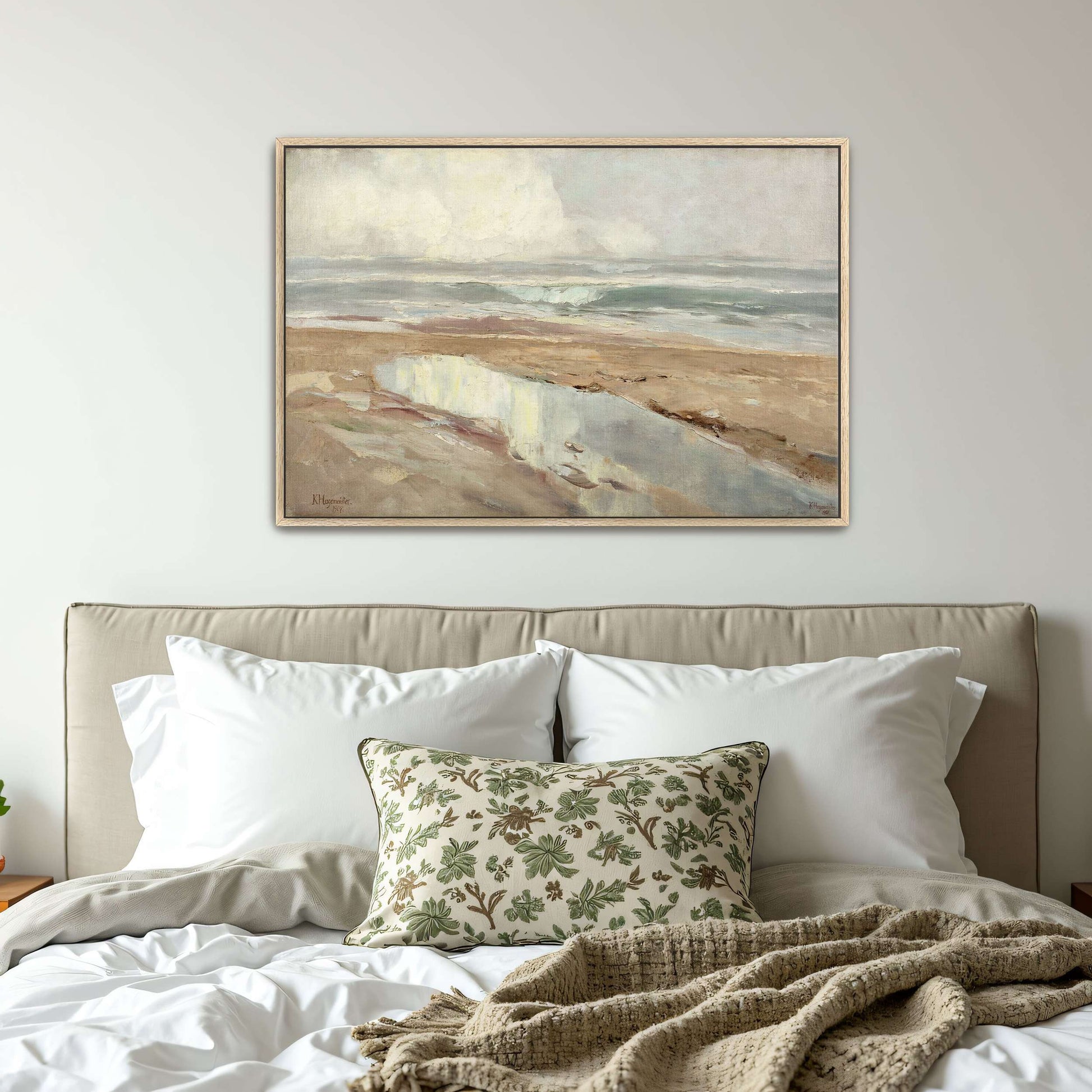 Seascape with a sandy beach by Karl Hagemeister