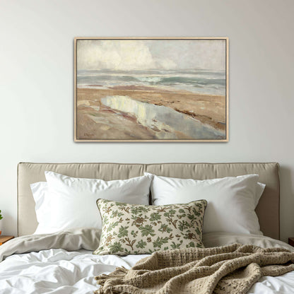 Seascape with a sandy beach by Karl Hagemeister