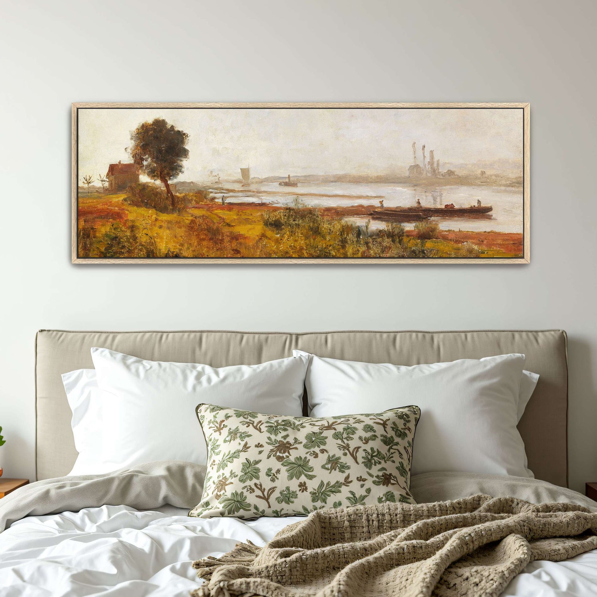 River Landscape with Boats and a House by Paul Baum