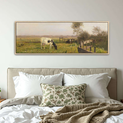 rural landscape with cows grazing in a field by Eugen Jettel