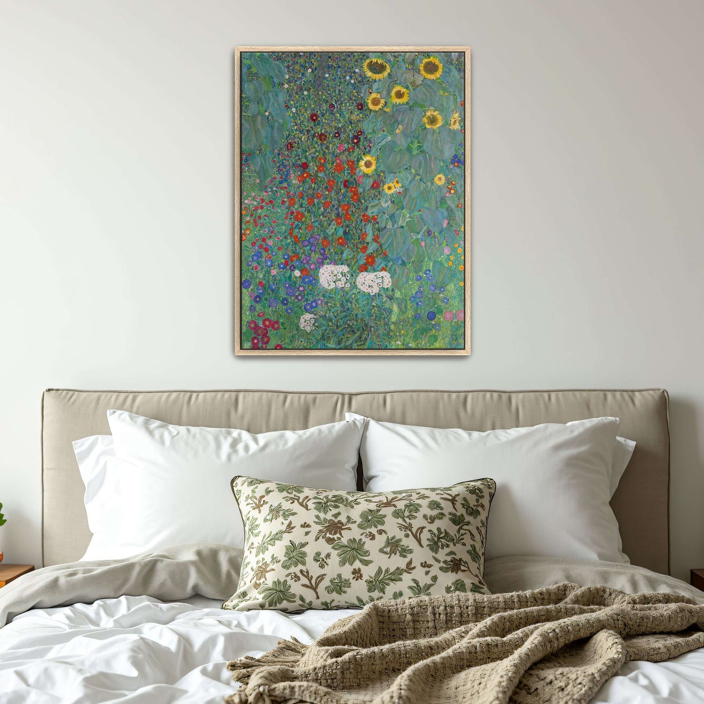 Sunflowers and wildflowers in a garden by Gustav Klimt