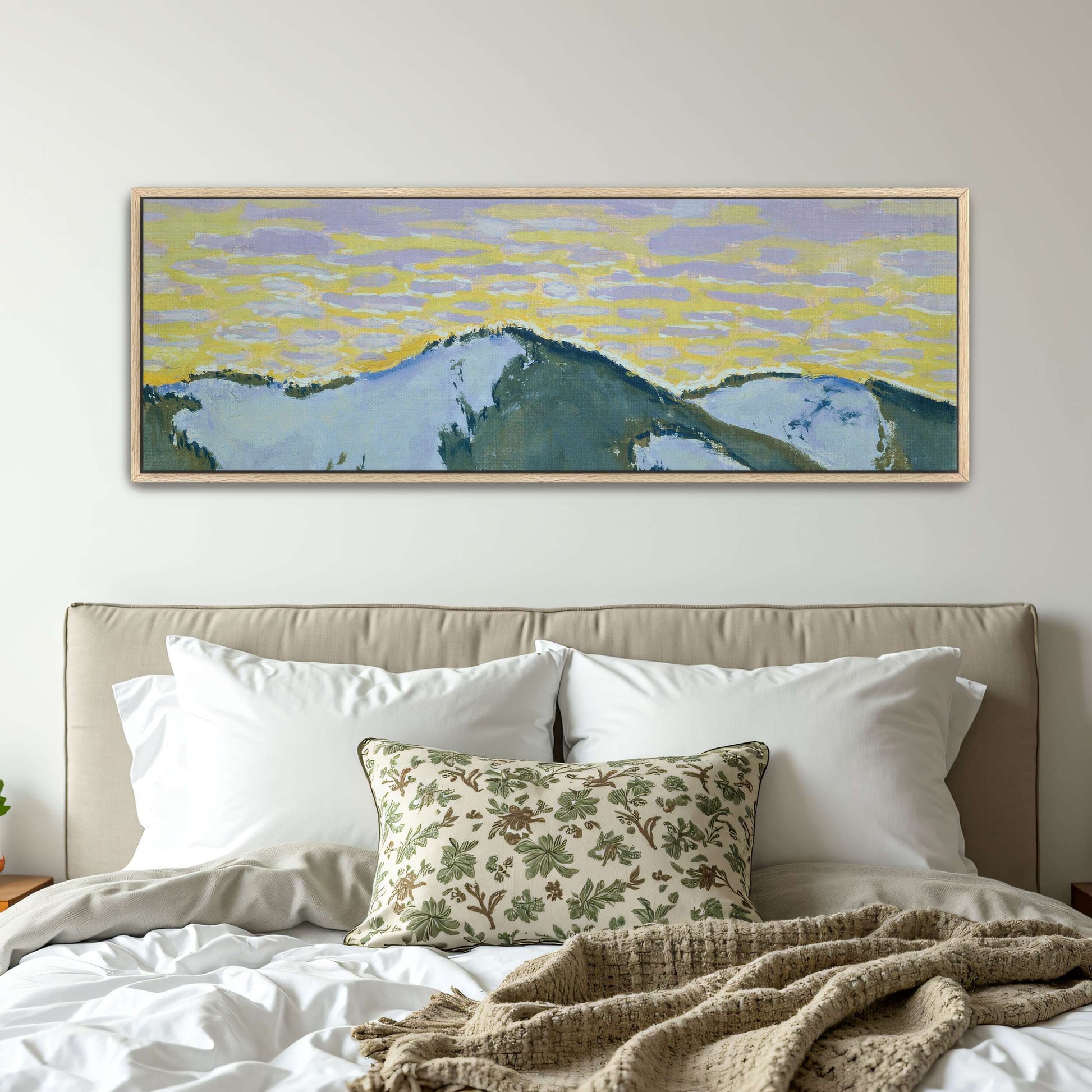 Snowy mountain peaks at dusk by Koloman Moser
