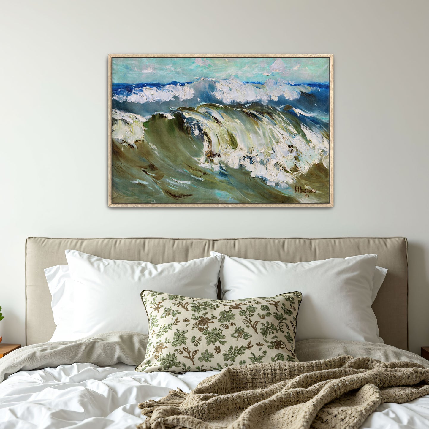 Ocean Waves Breaking, Impressionist Style By Karl Hagemeister