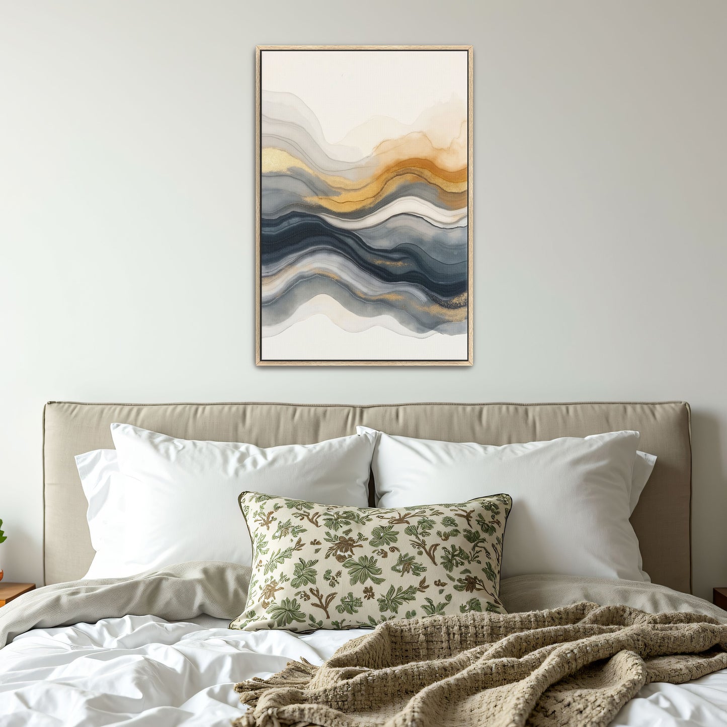 Abstract Gold And Grey Swirls By Yara Rabibzad