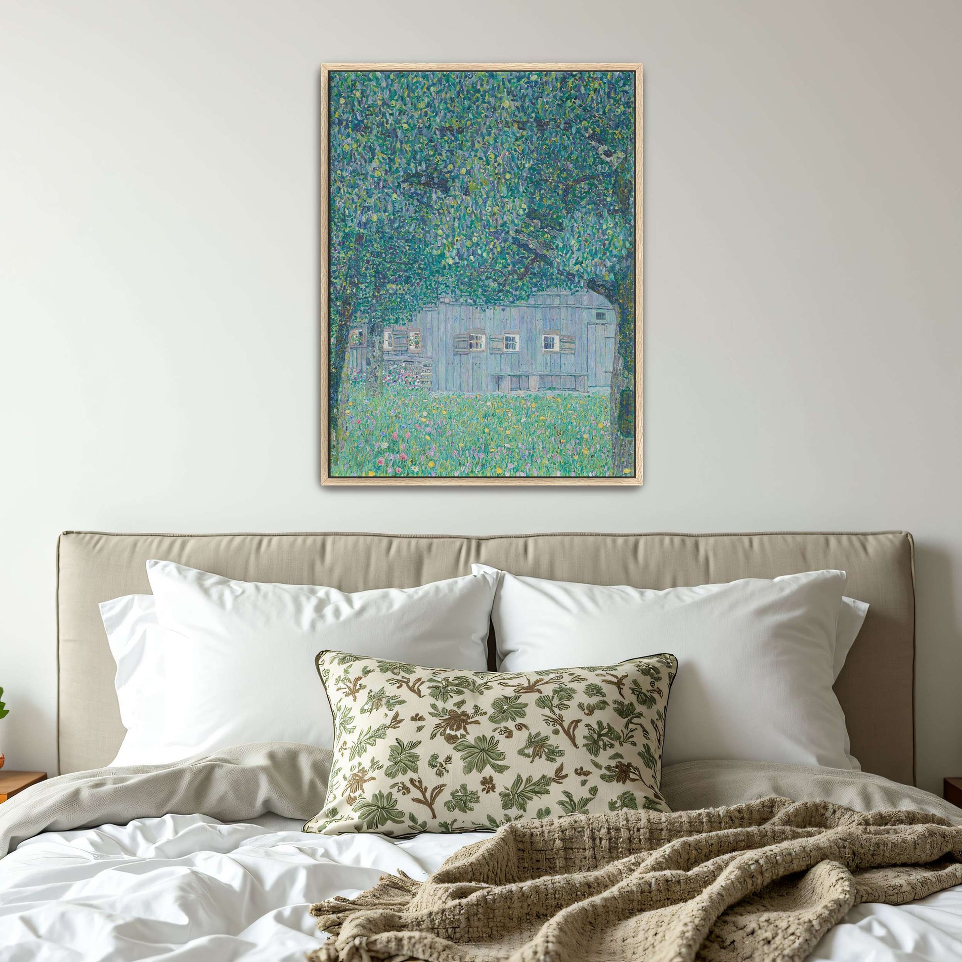 A house under a tree with flowers by Gustav Klimt