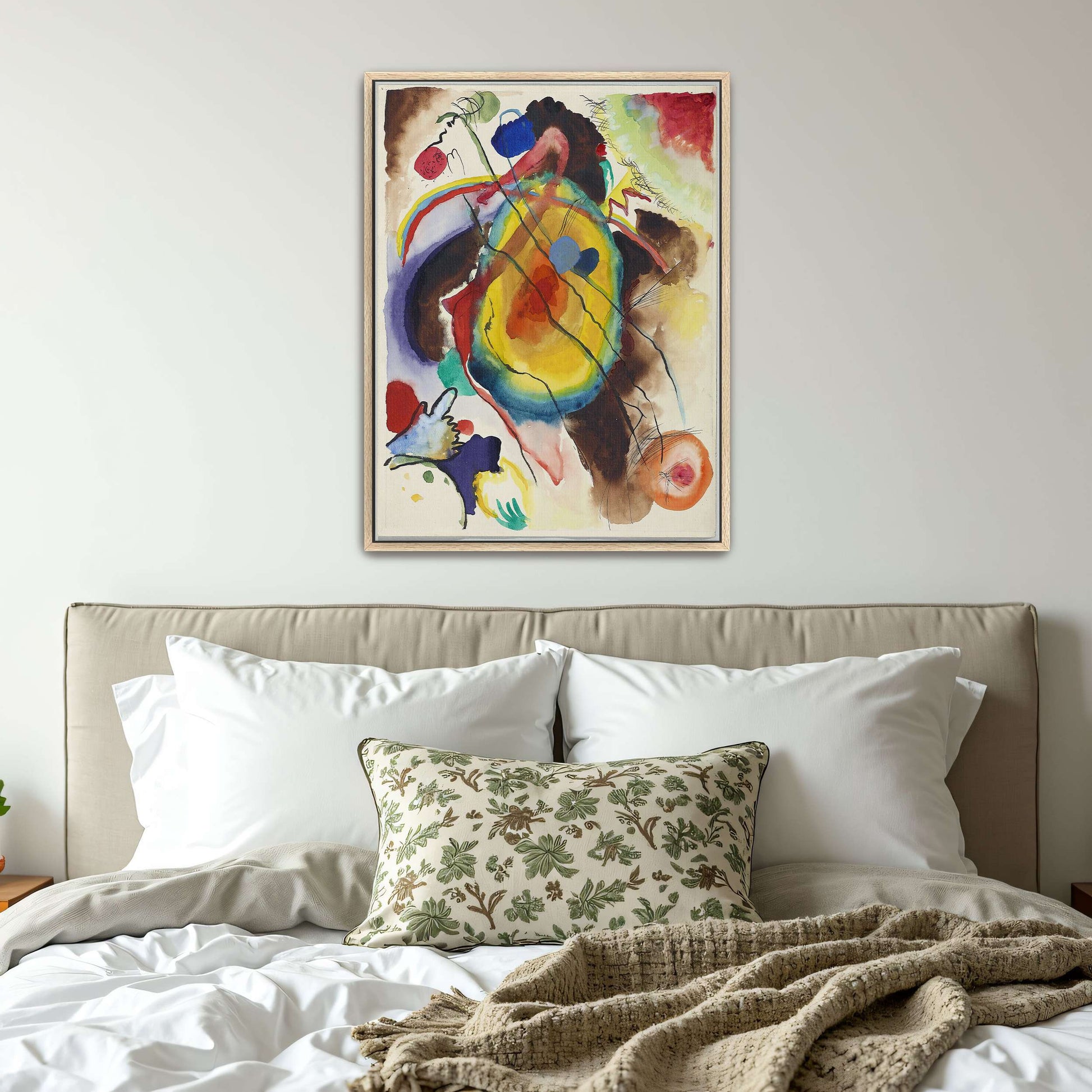 Abstract watercolor painting with circles by Wassily Kandinsky