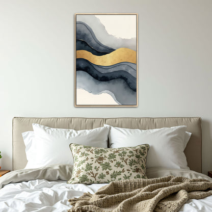 Abstract Gold And Grey Swirls By Yara Rabibzad