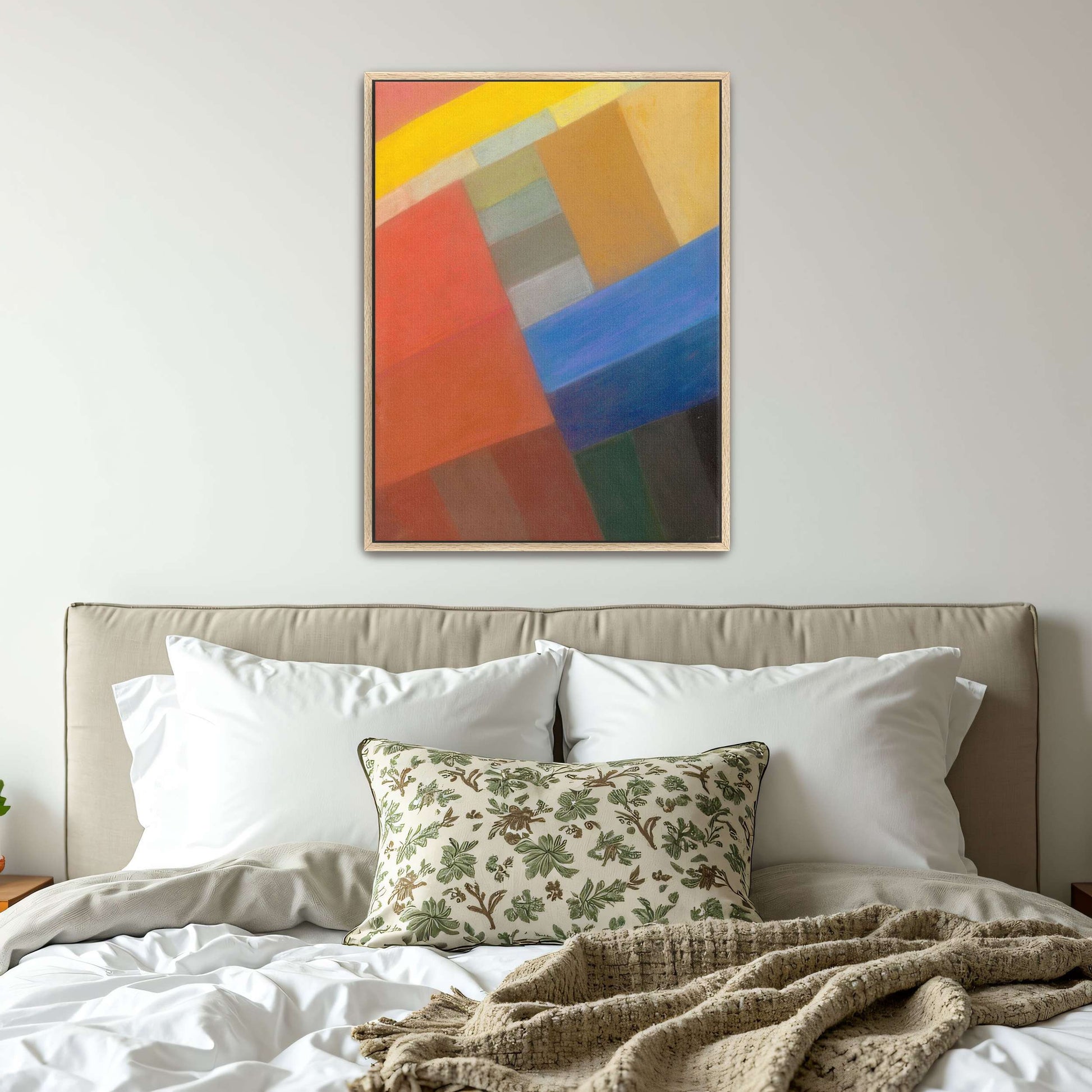 Abstract geometric art with colorful squares by Otto Freundlich