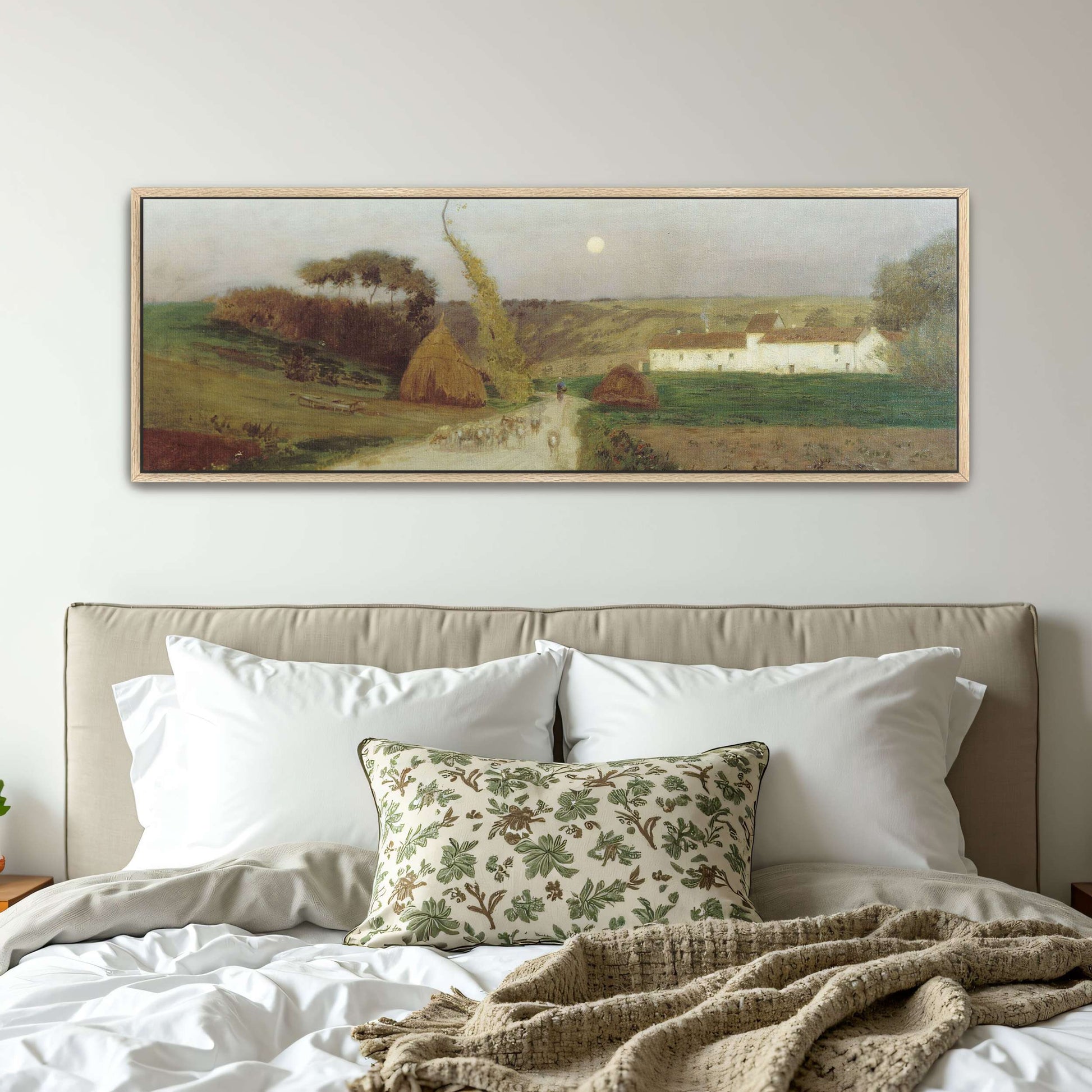 Countryside scene with moon and sheep by Eugen Jettel