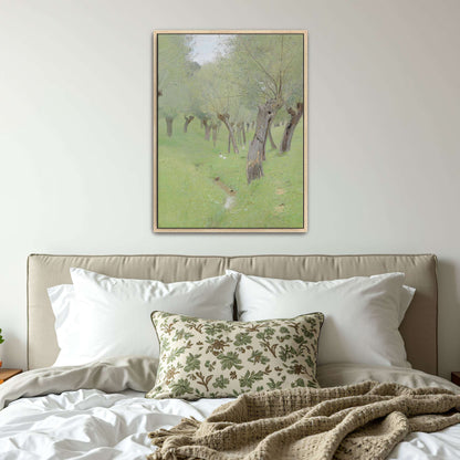 Willow trees by a stream by Eugen Jettel