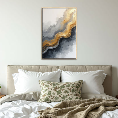 Abstract Gold And Grey Swirls By Yara Rabibzad