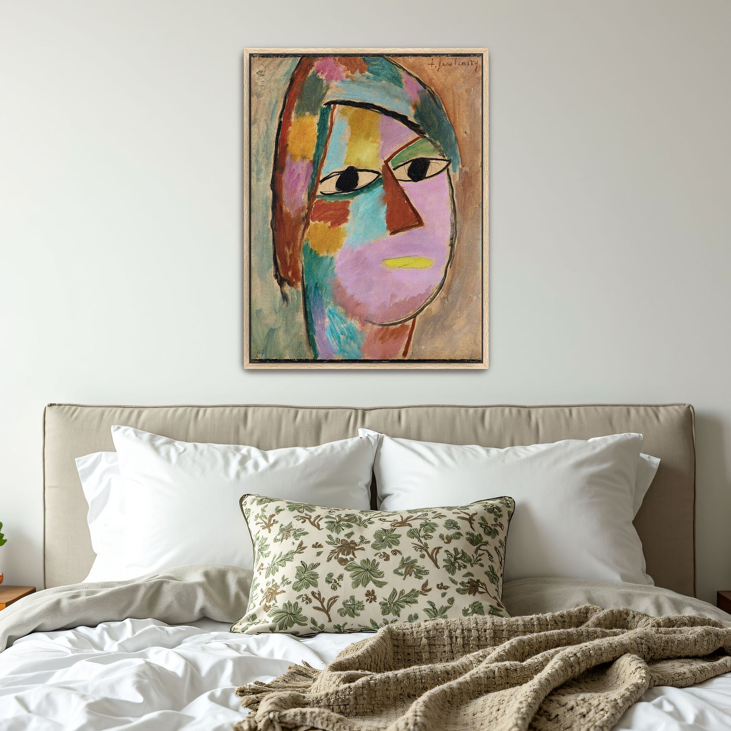 Abstract Portrait With Bold Colors And Geometric Shapes By Alexej Von Jawlensky