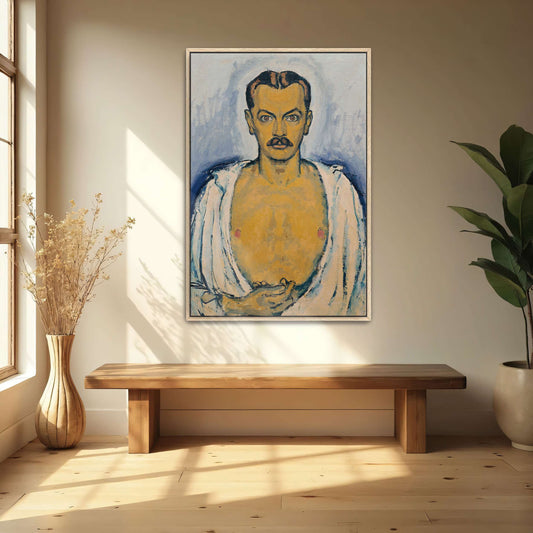Self-portrait, man, bare chest by Koloman Moser