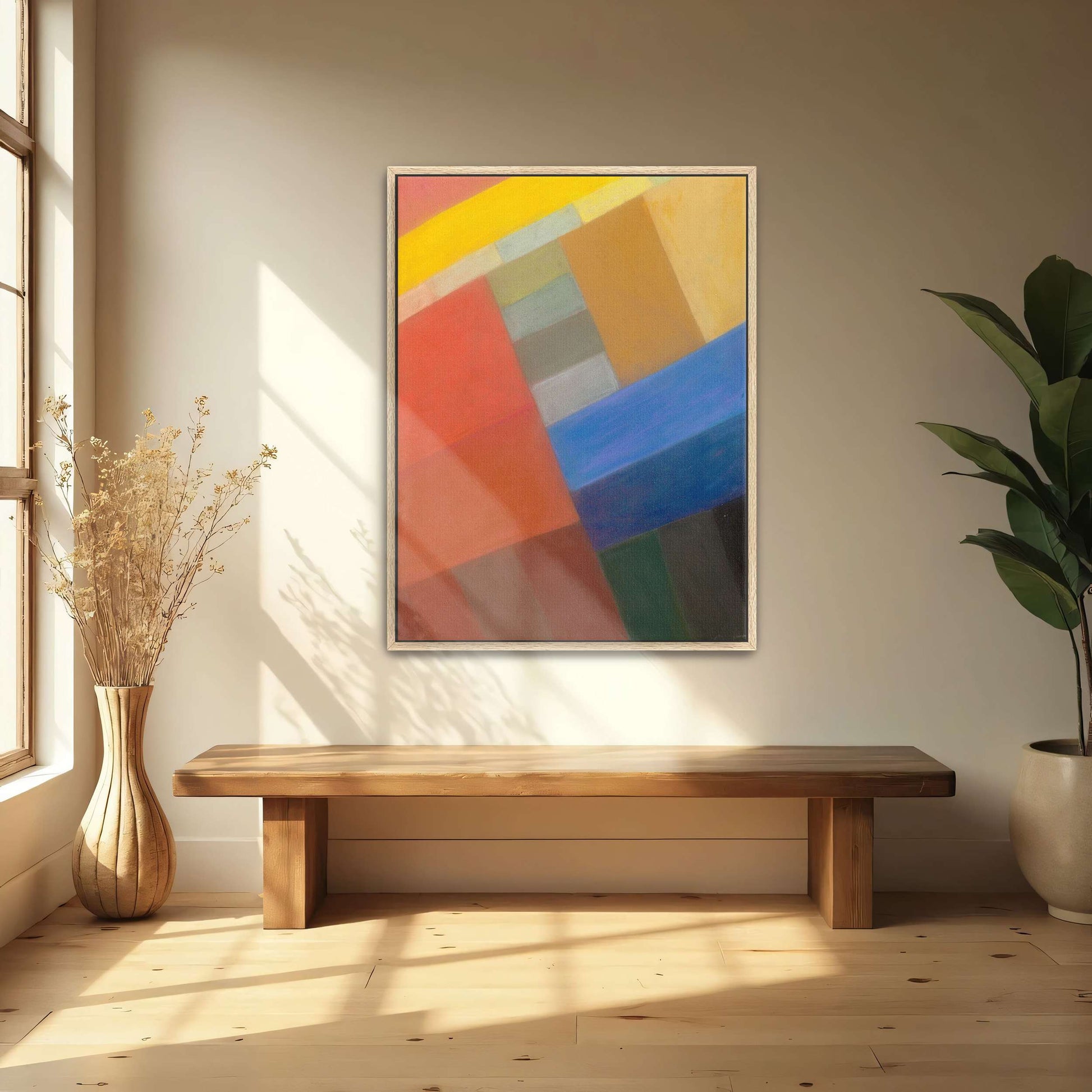 Abstract geometric art with colorful squares by Otto Freundlich