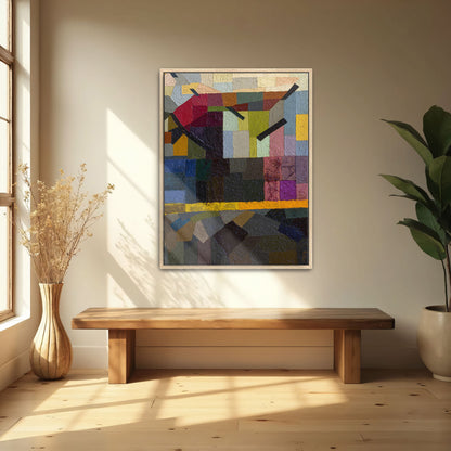 Abstract Geometric Composition With Yellow Line By Otto Freundlich