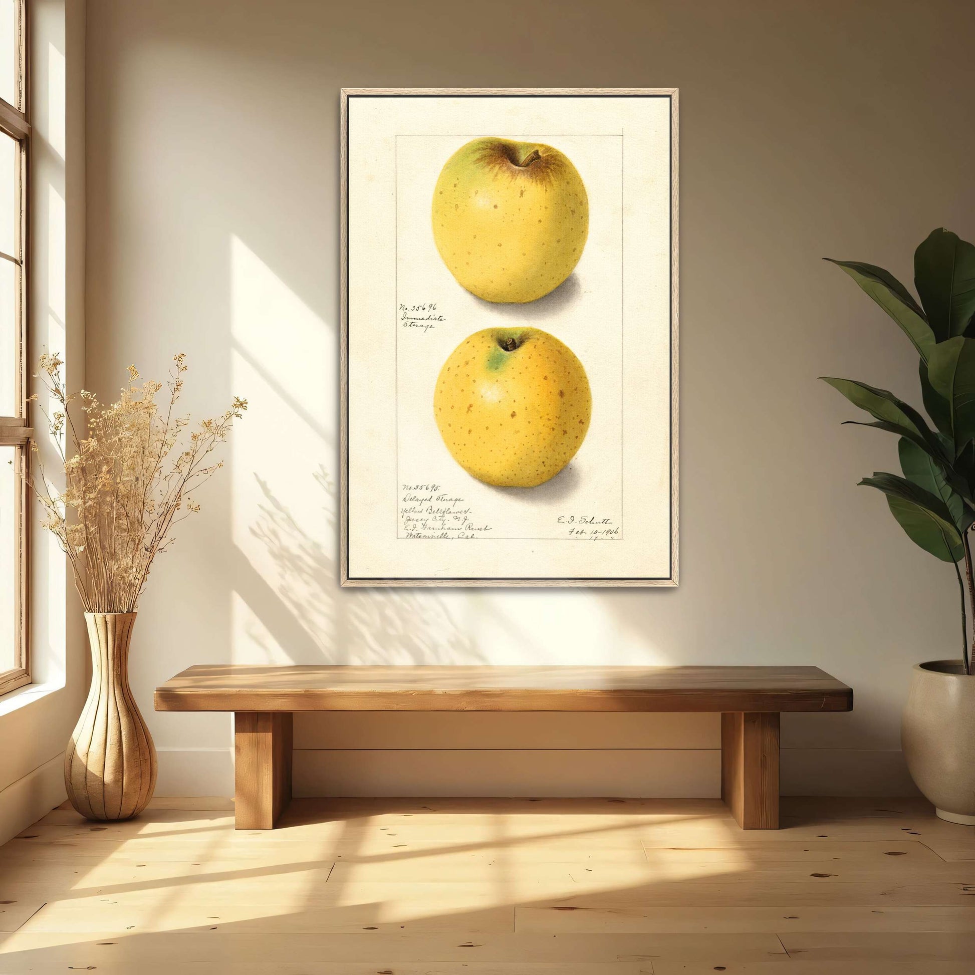 Two Yellow Apples Watercolor by Ellen Isham Schutt