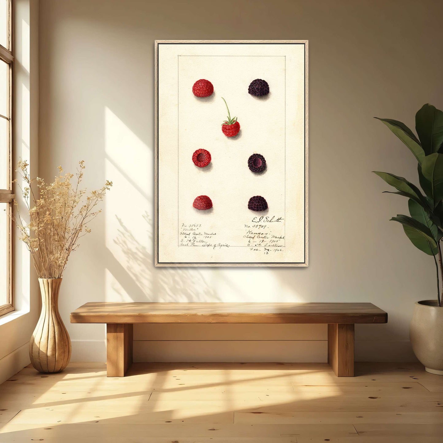 Watercolor painting of raspberries by Yara Rabibzad