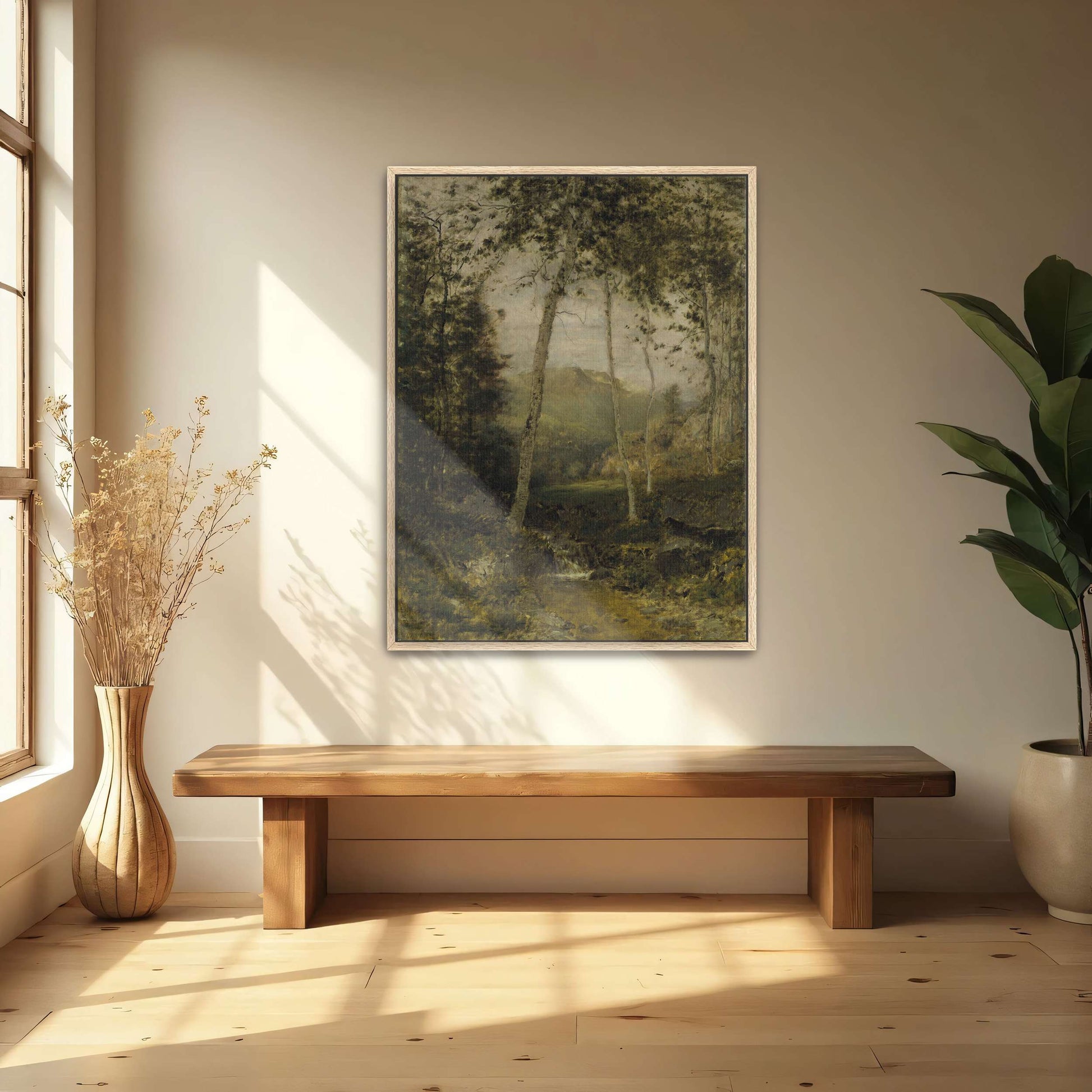Forest scene with a stream by Alexander Helwig Wyant
