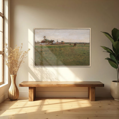 Farmhouse In A Field At Dusk By Eugen Jettel