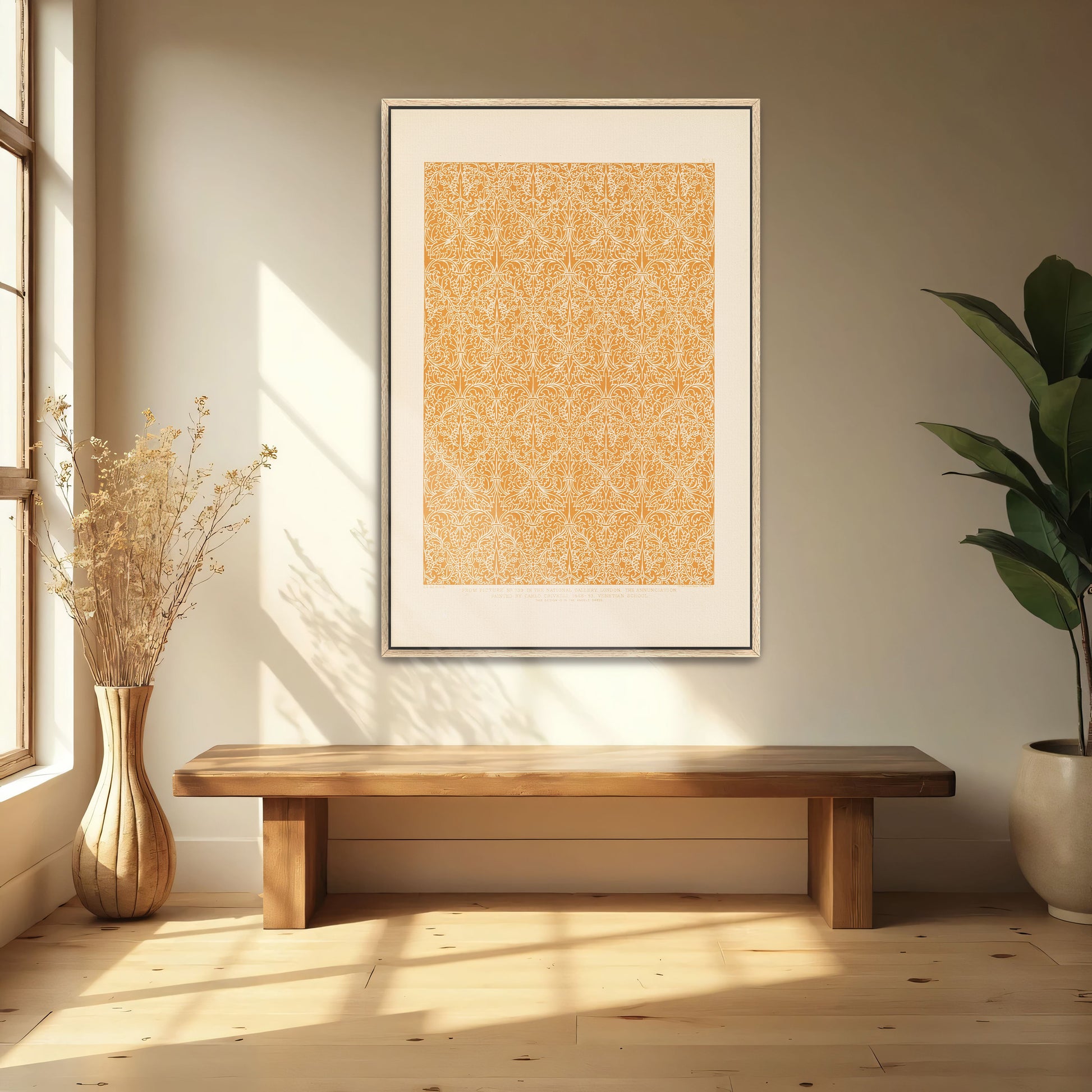 Italian Ornament Design, White On Orange By Sydney Vacher