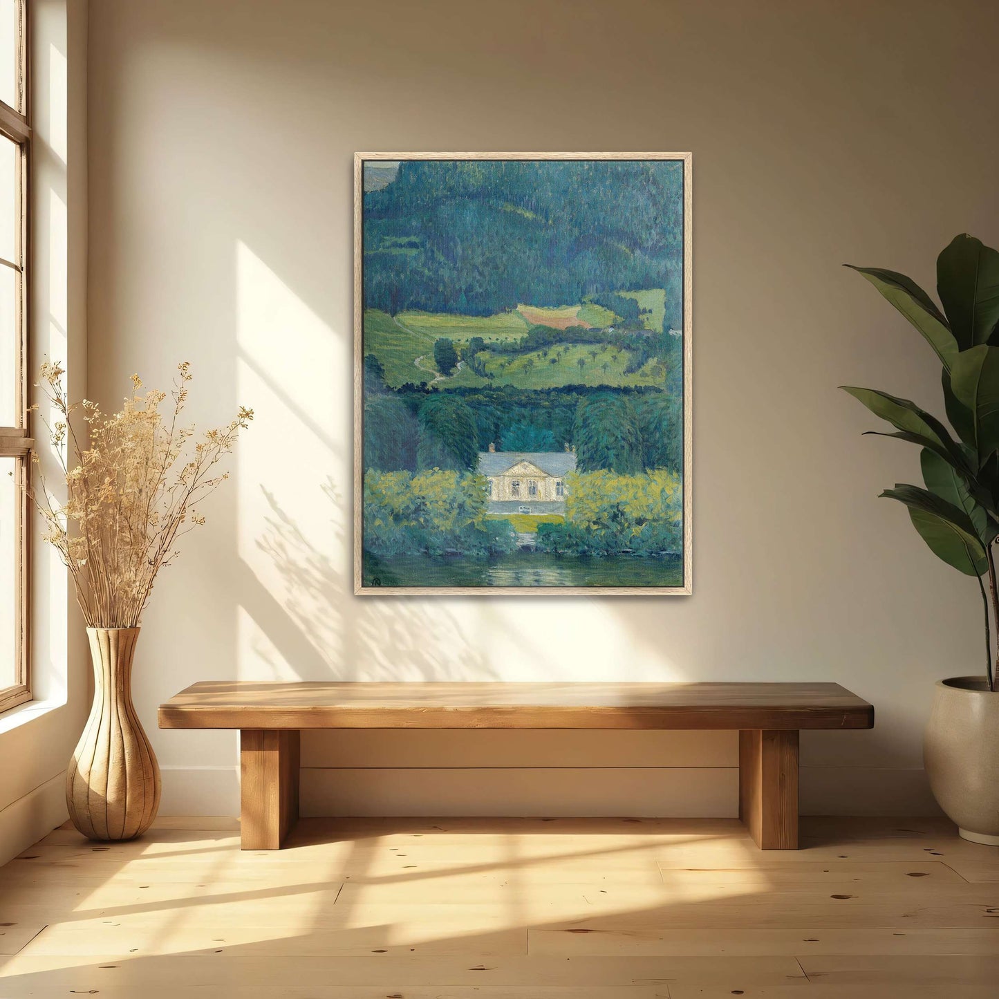 Country house by water, landscape by Koloman Moser