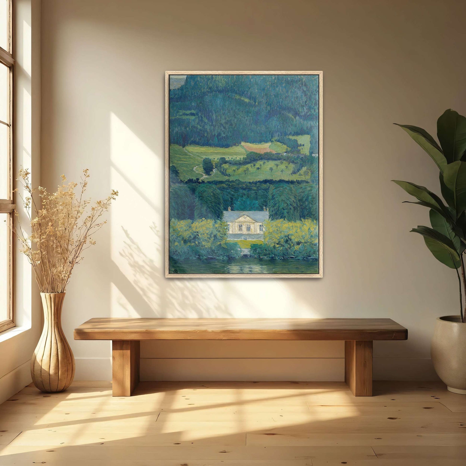 Country house by water, landscape by Koloman Moser