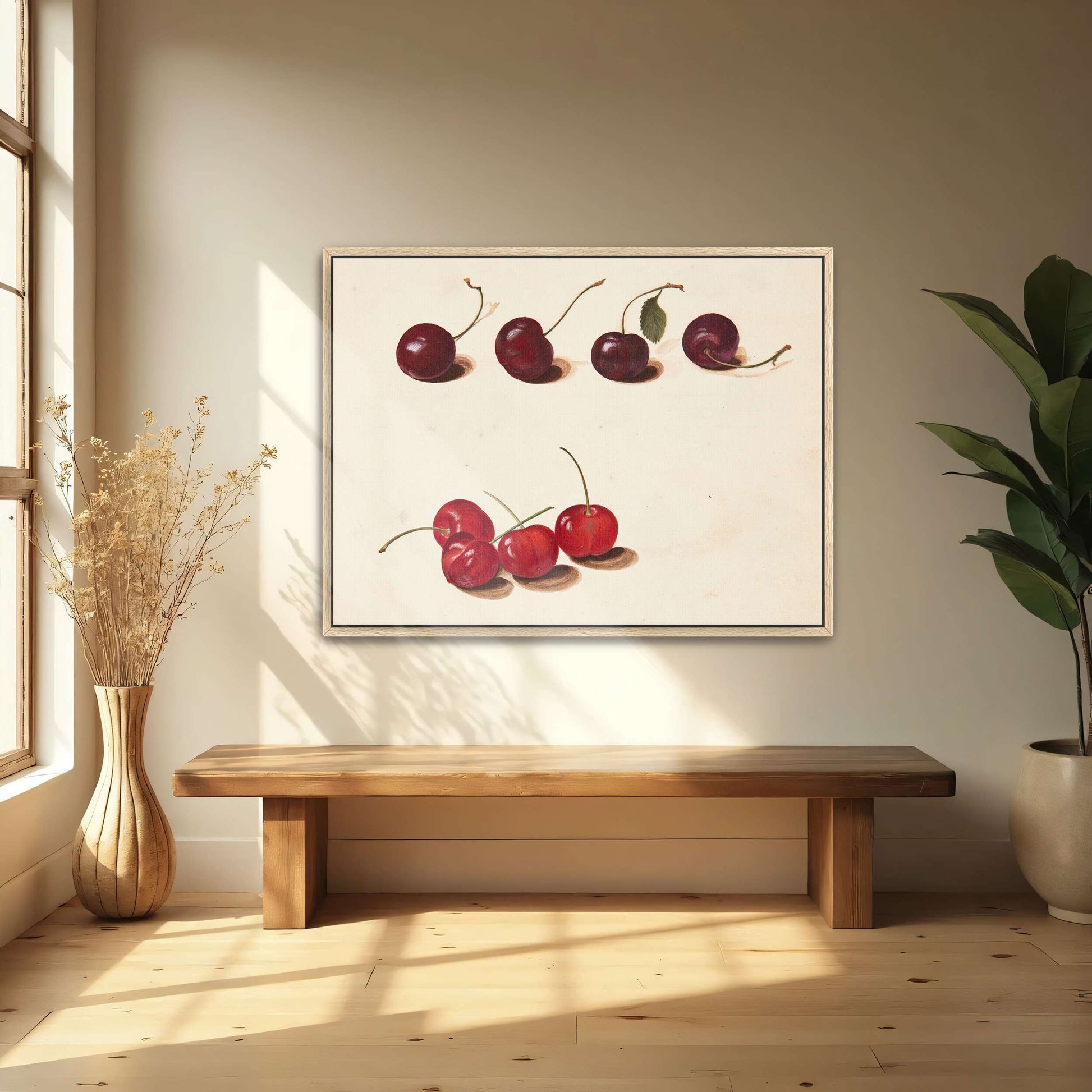 Cherries still life painting by Johanna Fosie