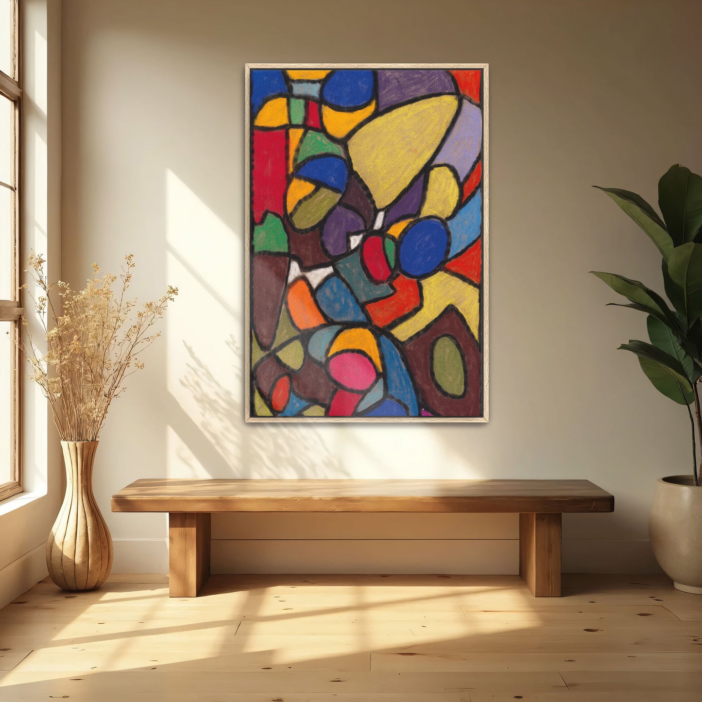 Abstract Geometric Composition With Vibrant Colors By Adolf Hölzel