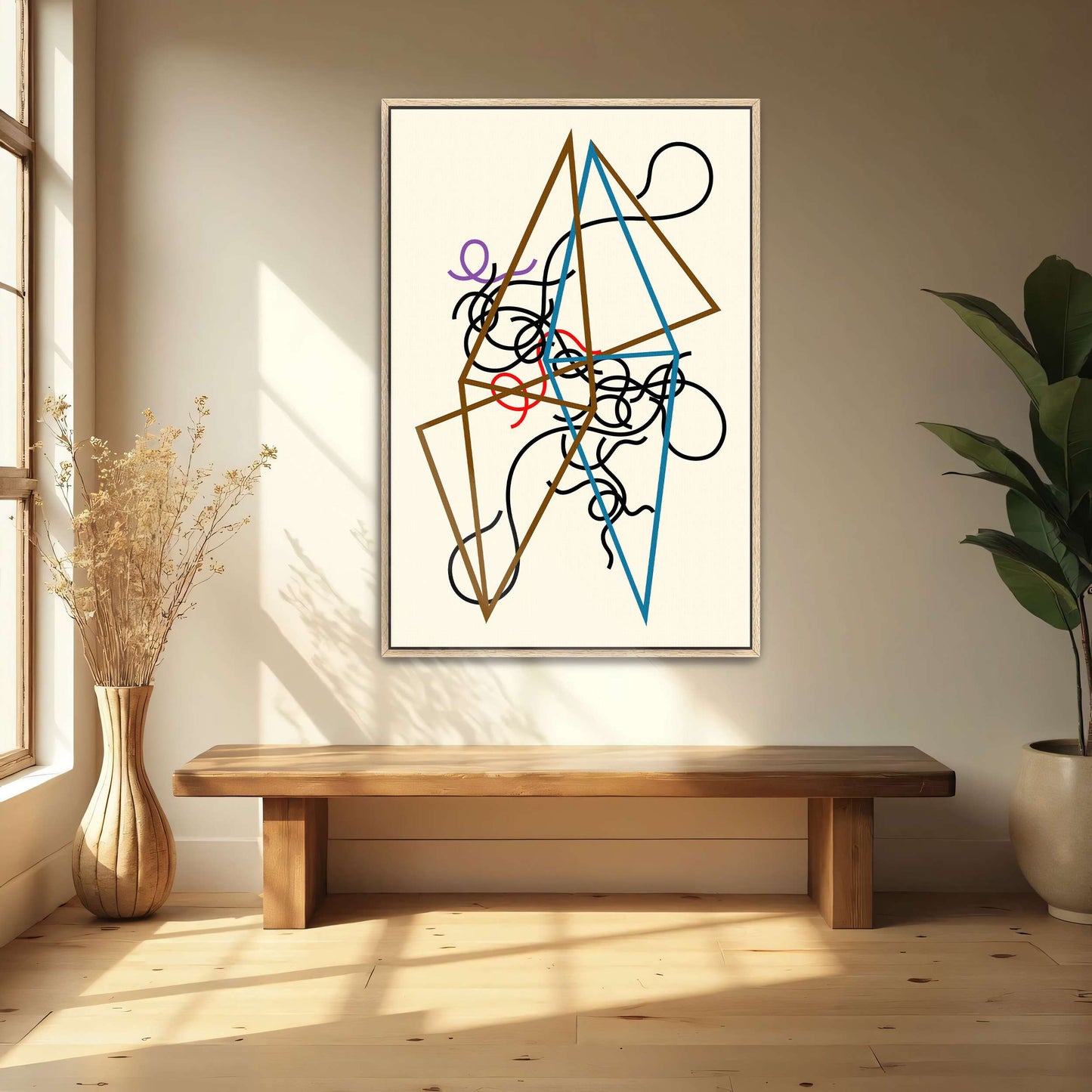 Abstract art with geometric shapes and lines by Myriam Thyes