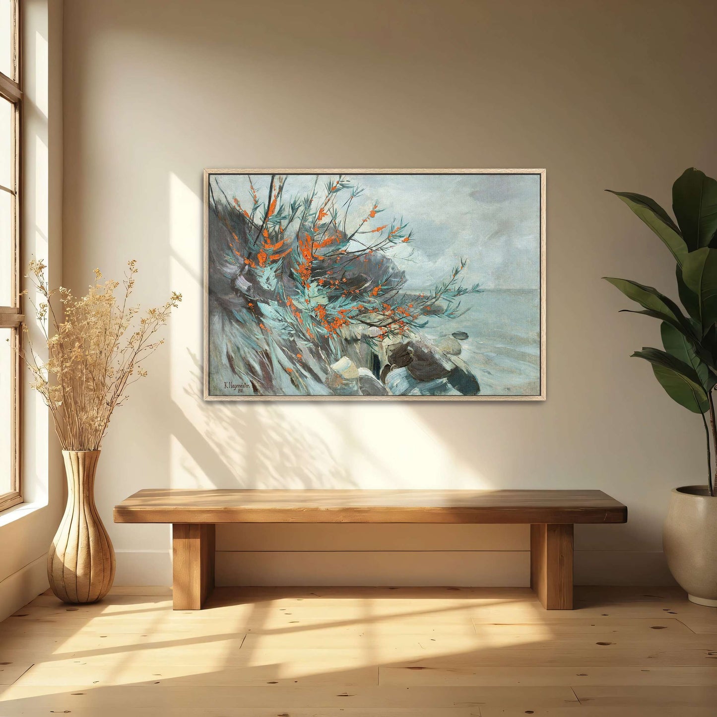 Seacoast with orange berries by Karl Hagemeister