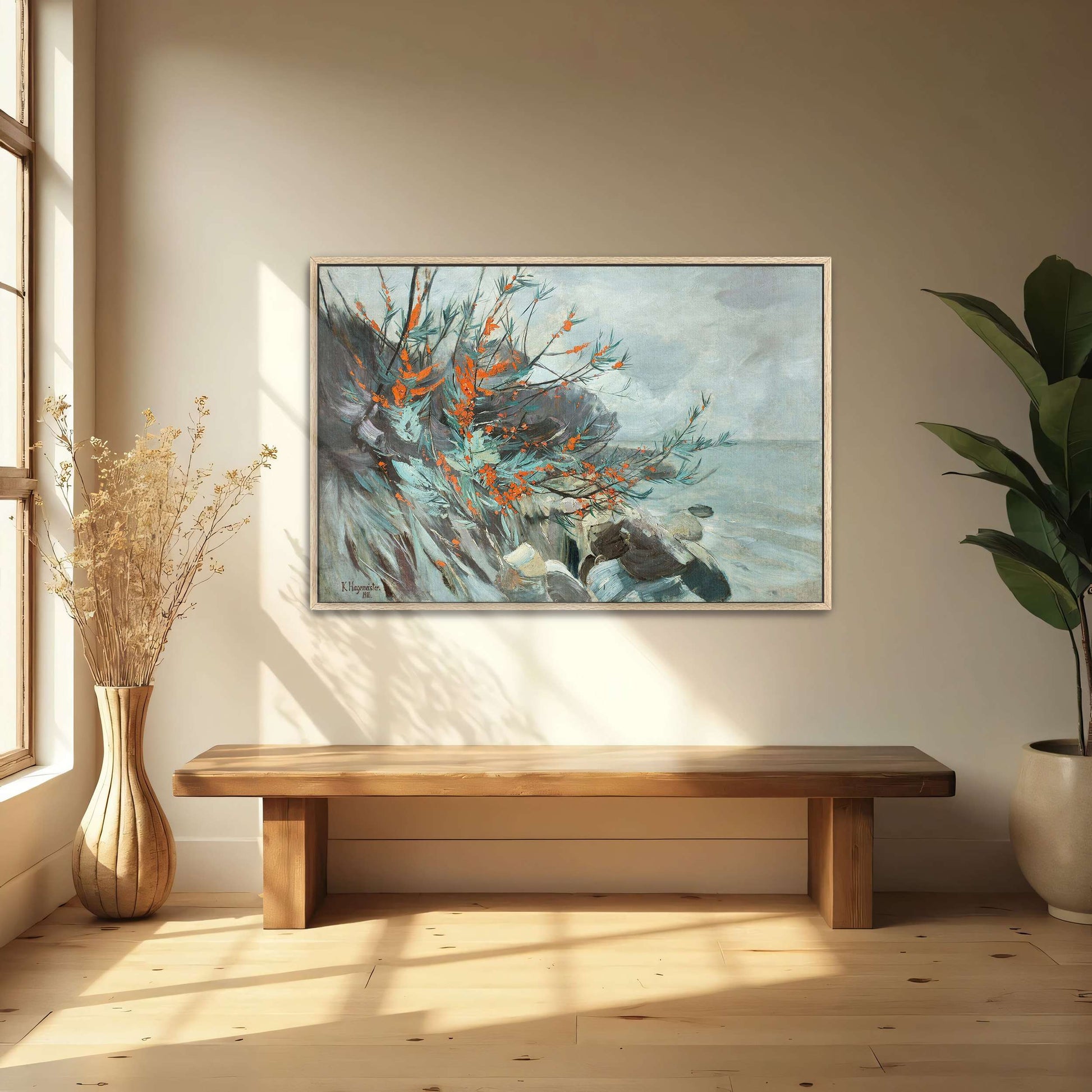Seacoast with orange berries by Karl Hagemeister