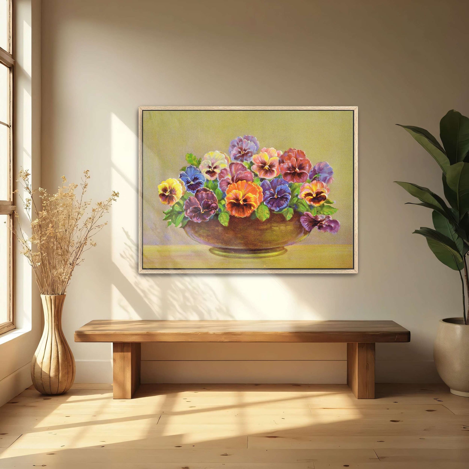 Pansy flowers in a bowl by Lafayette F. Cargill