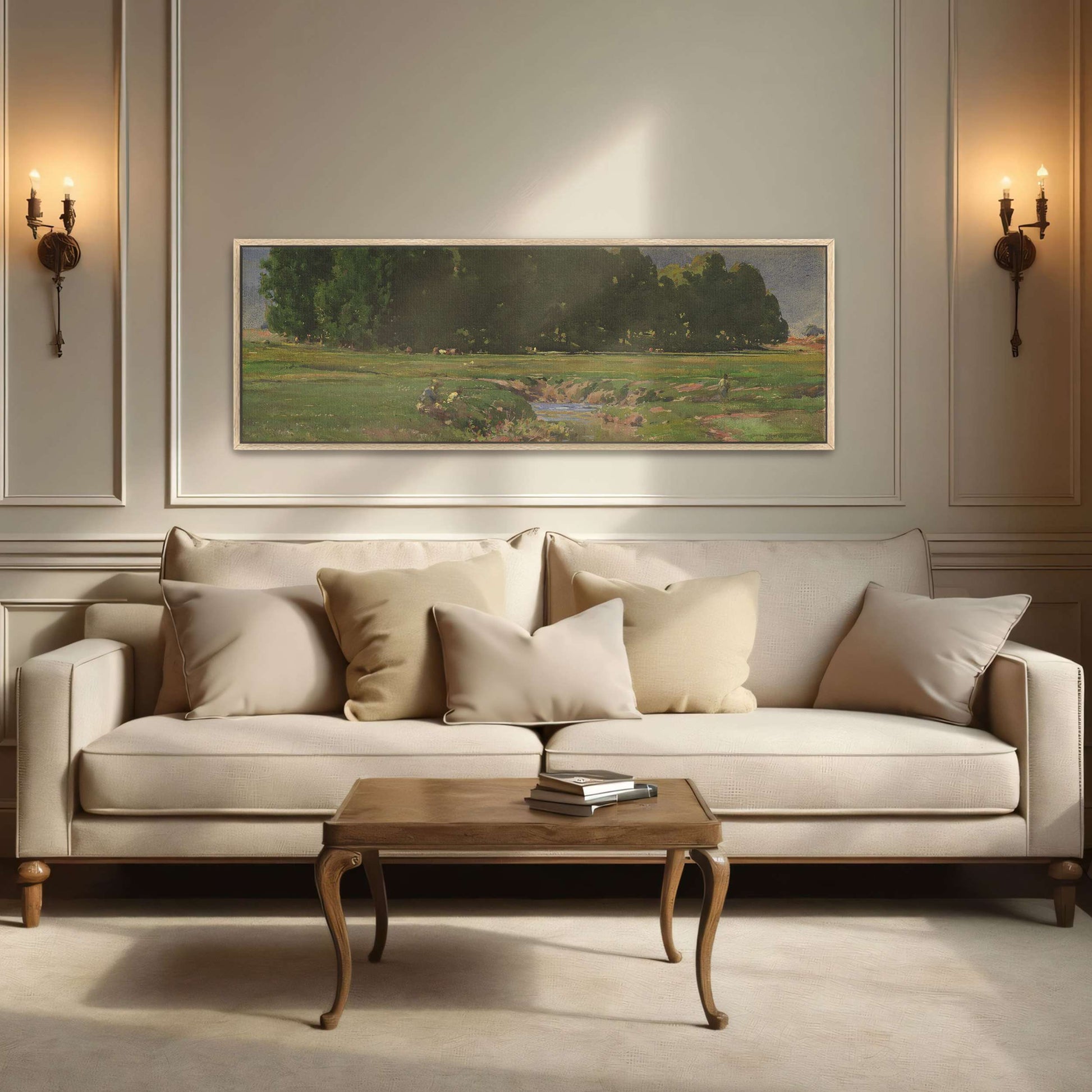 Stream flows through green field by William Henry Holmes