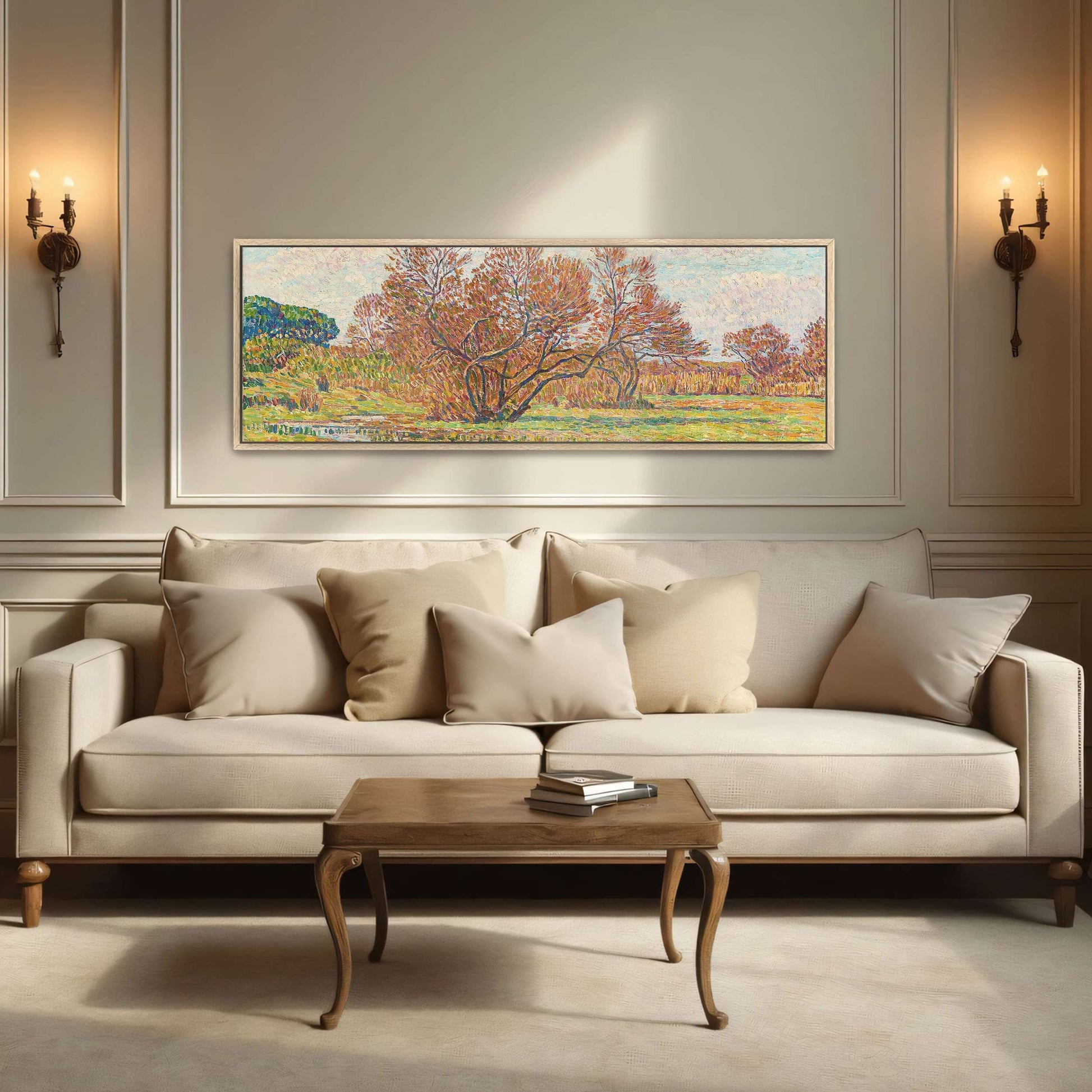 Autumn landscape with trees and river by Paul Baum
