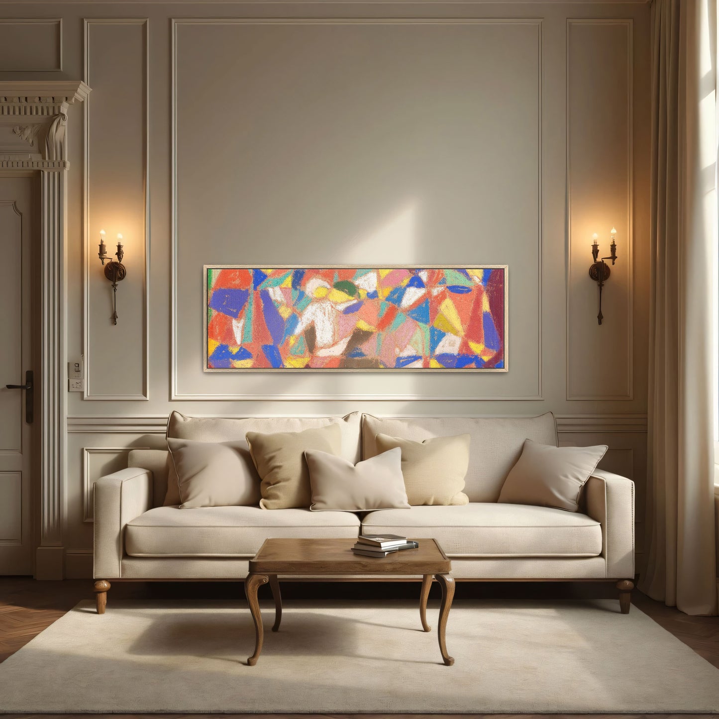 Abstract colorful art with geometric shapes by Adolf Hölzel