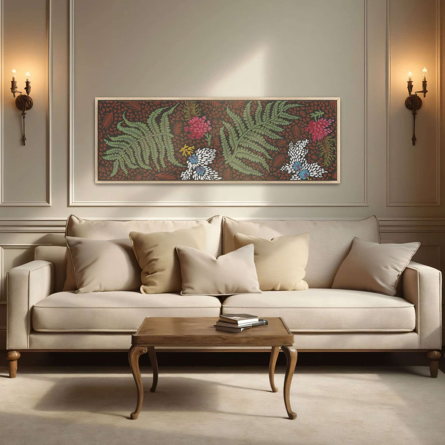 Fern and flower textile design by Yara Rabibzad