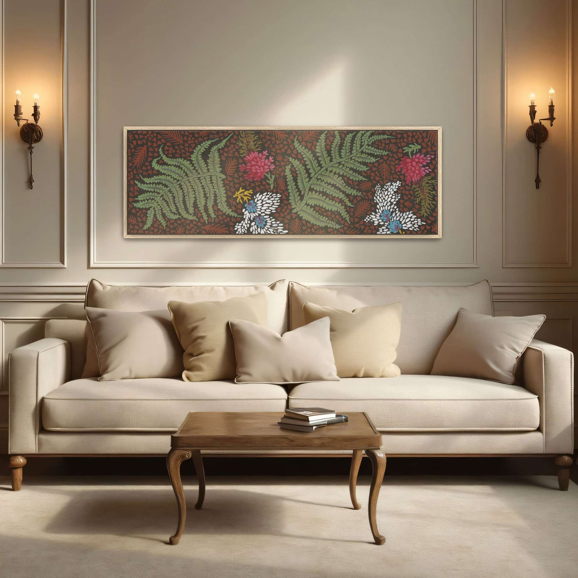 Fern and flower textile design by Yara Rabibzad