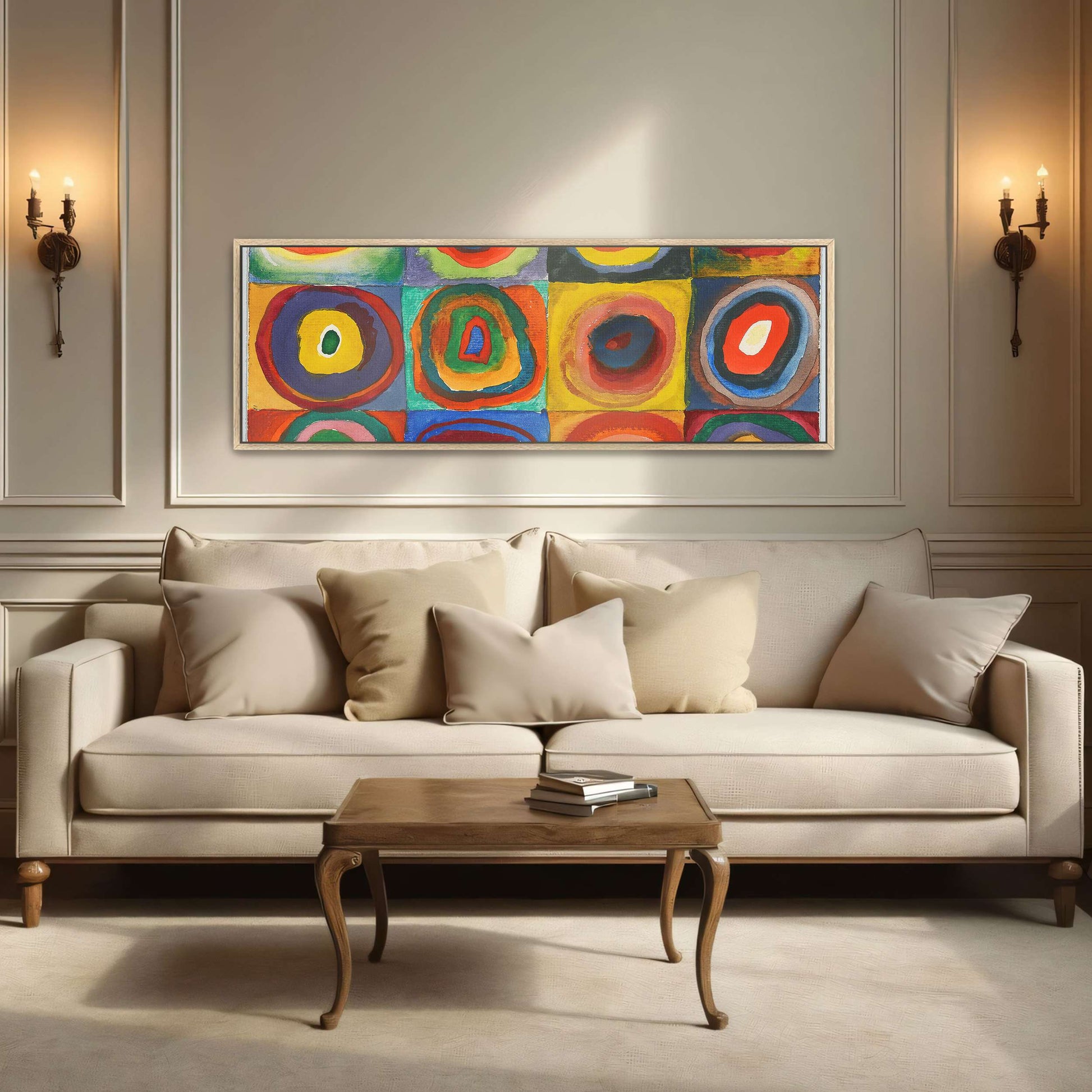 Abstract painting with concentric circles by Wassily Kandinsky