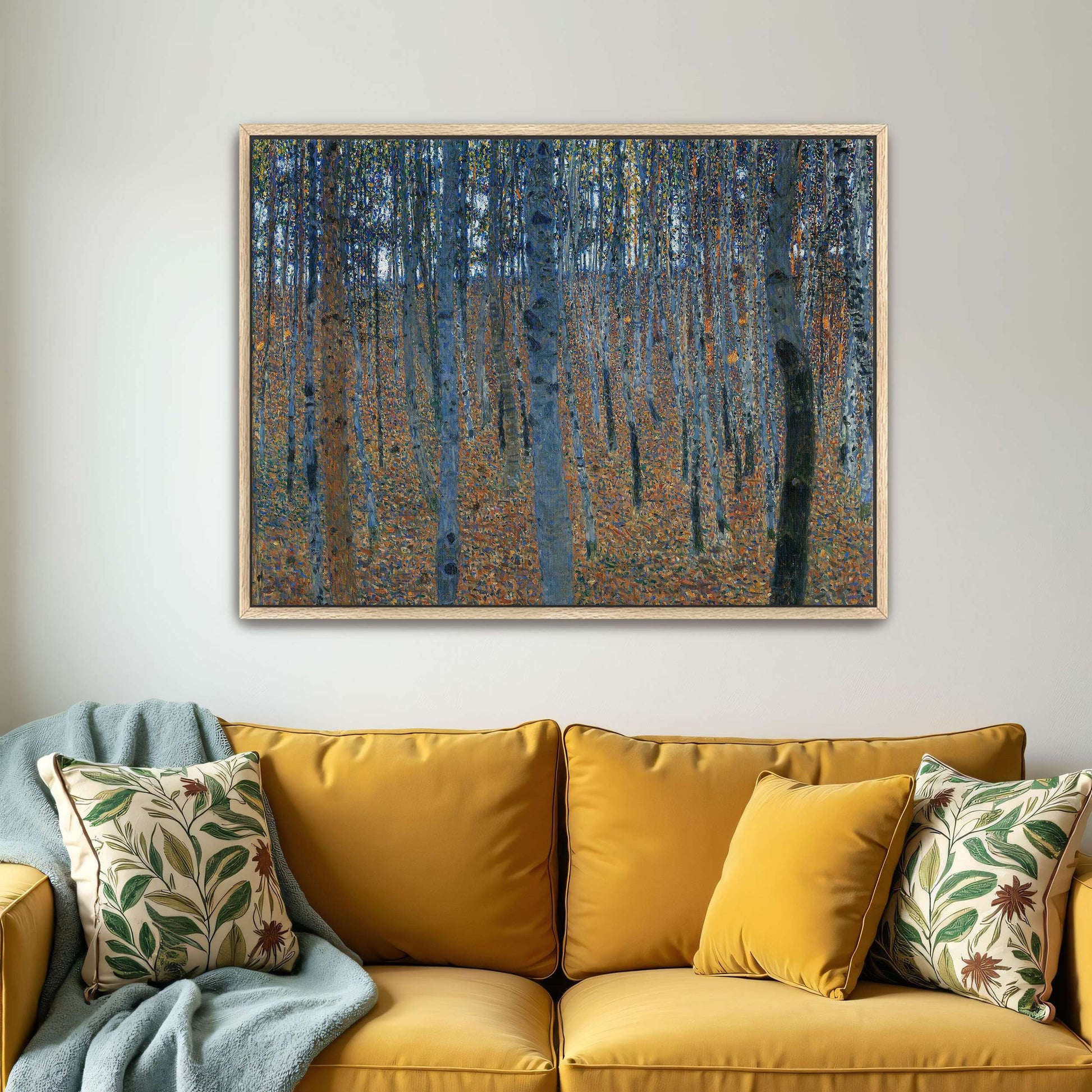 Forest scene with tall trees by Gustav Klimt