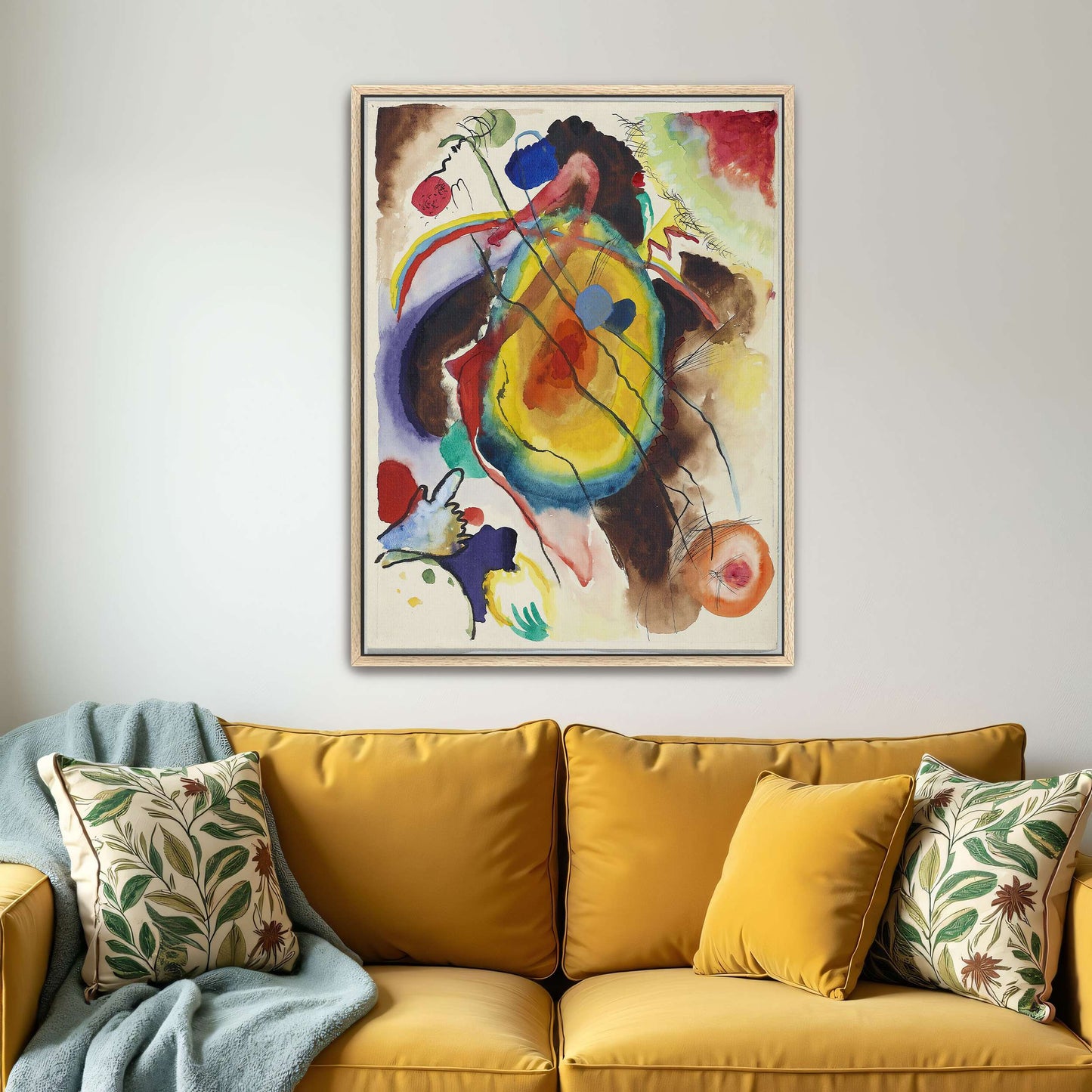 Abstract watercolor painting with circles by Wassily Kandinsky