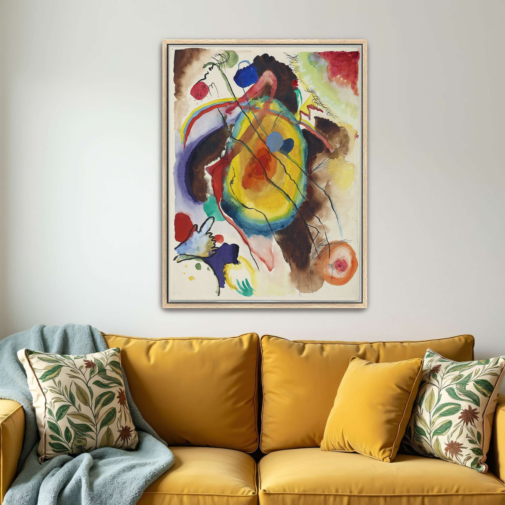 Abstract watercolor painting with circles by Wassily Kandinsky