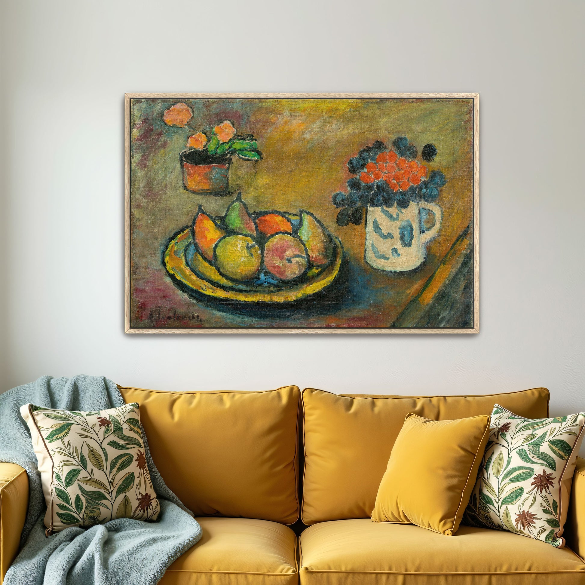 Still Life With Pears And Apples In A Bowl By Alexej Von Jawlensky