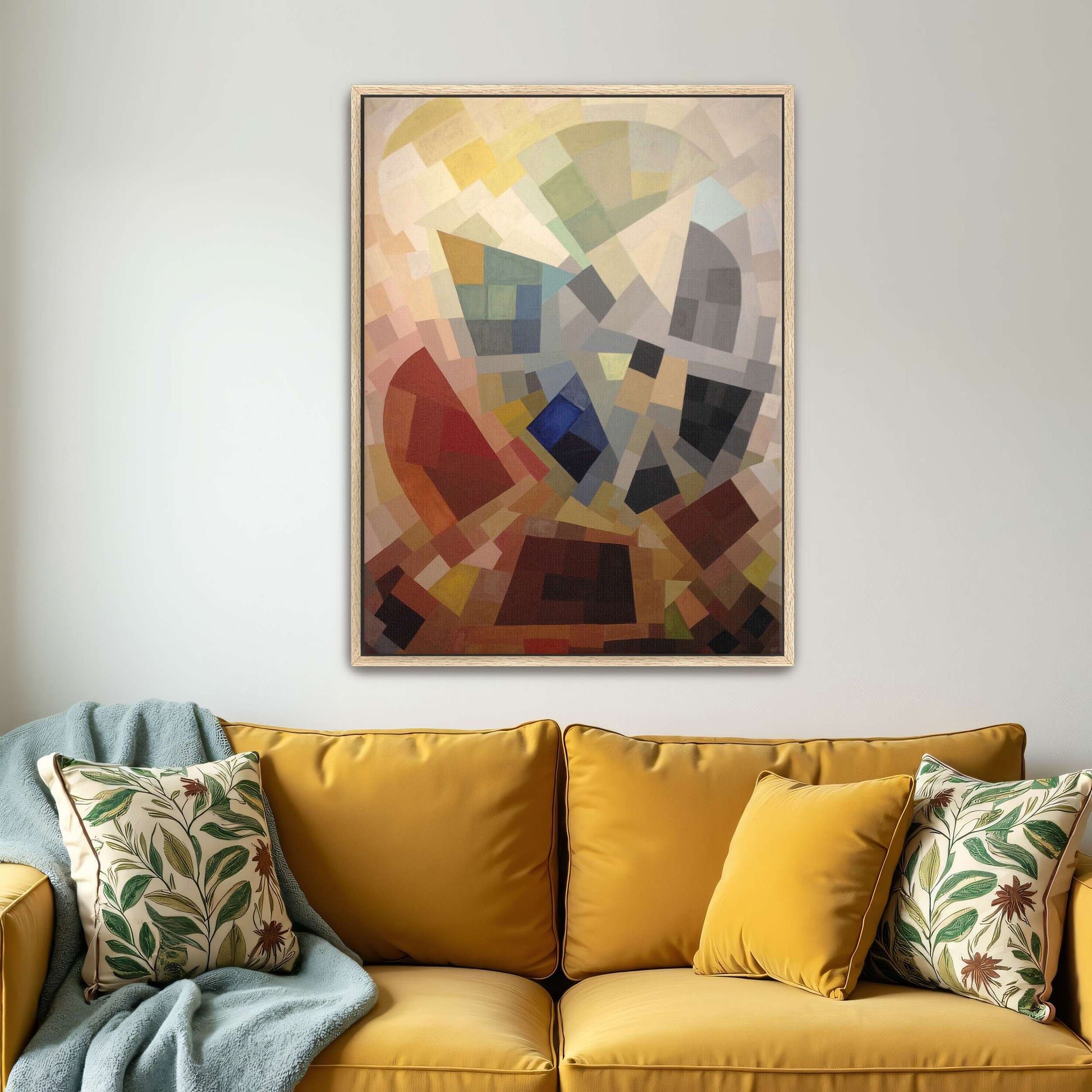 Abstract geometric art with various colors by Otto Freundlich
