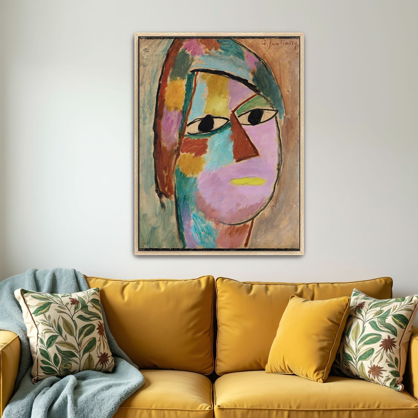 Abstract Portrait With Bold Colors And Geometric Shapes By Alexej Von Jawlensky