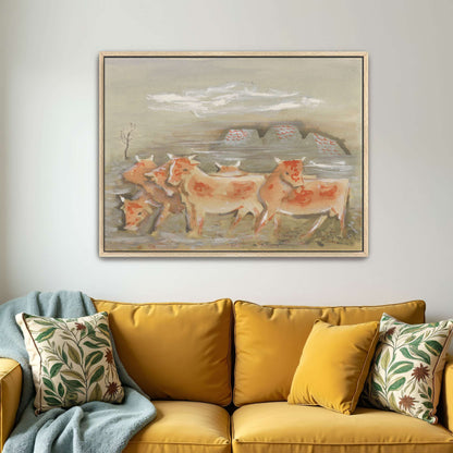 Herd Of Cows In A Landscape By Mikuláš Galanda
