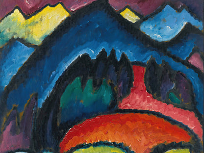 Abstract Landscape With Blue Mountains And Red Hills By Wassily Kandinsky