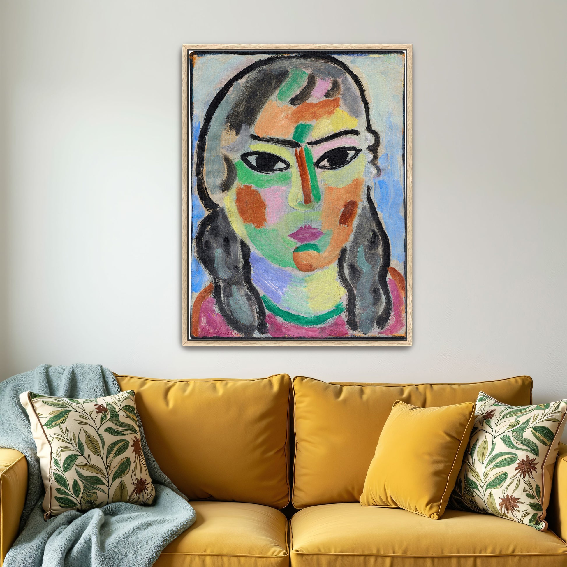 Expressionist Portrait Of A Woman With Bold Colors And Shapes By Alexej Von Jawlensky