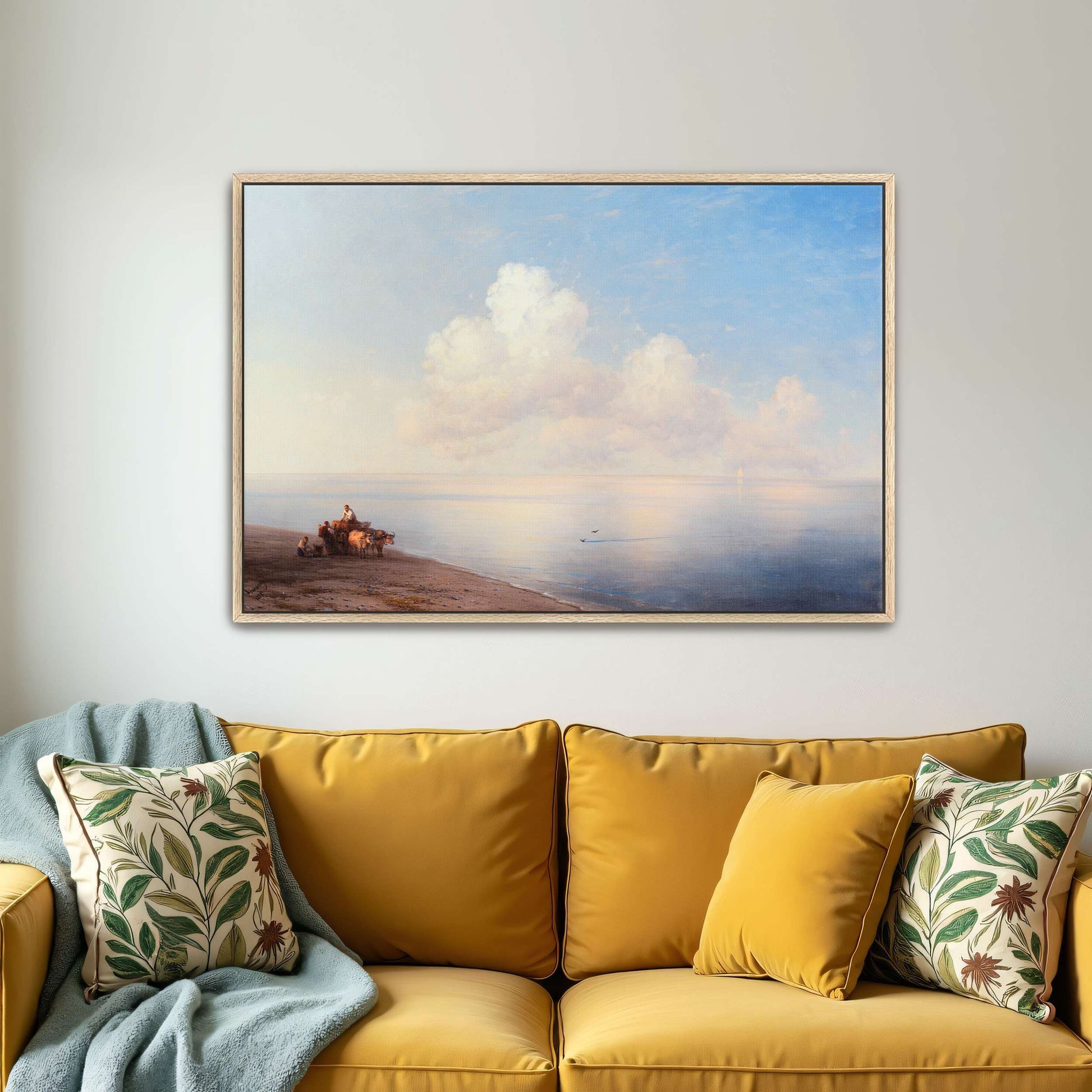 Seascape with Ox Cart and People by Ivan Konstantinovich Aivazovsky