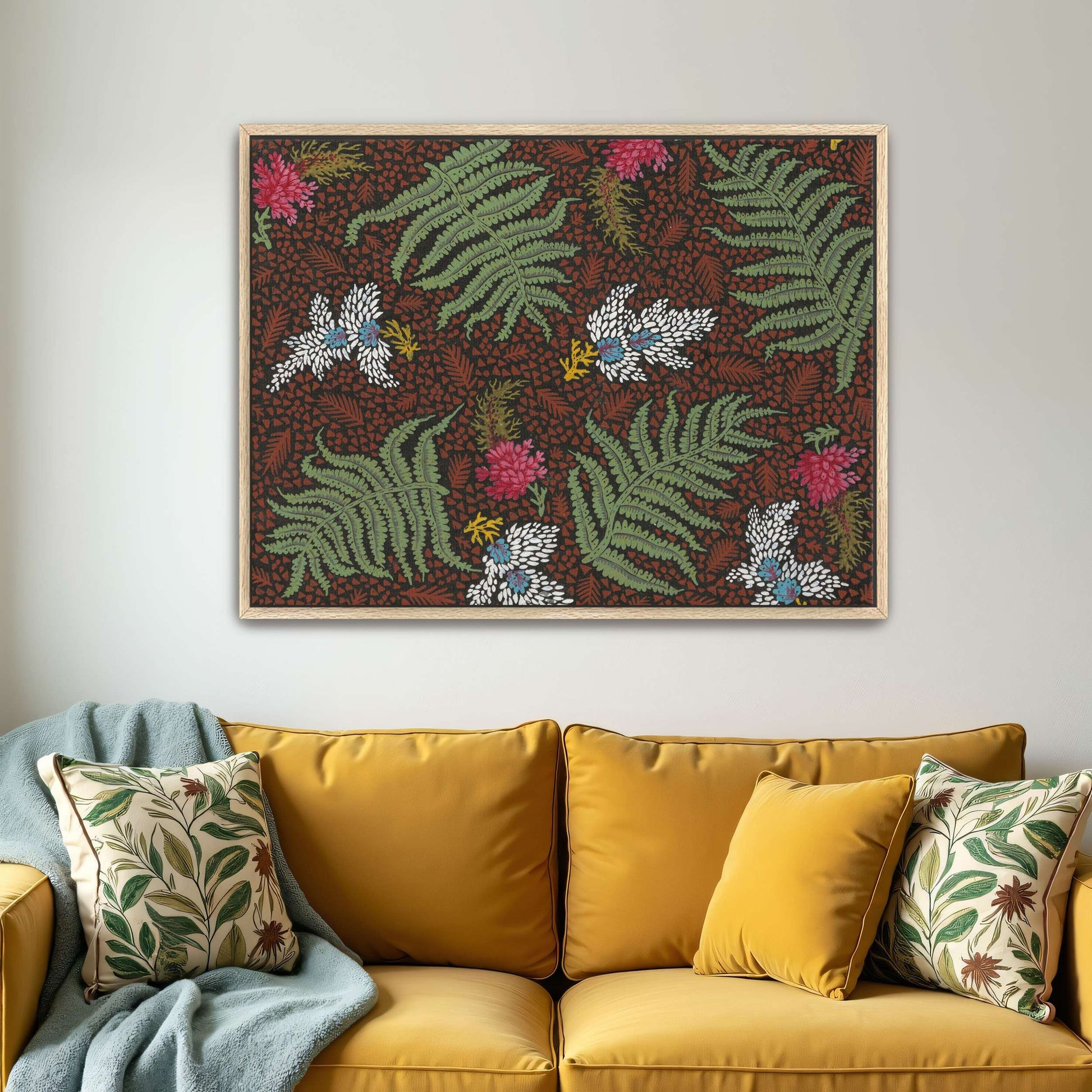 Fern and flower textile design by Yara Rabibzad