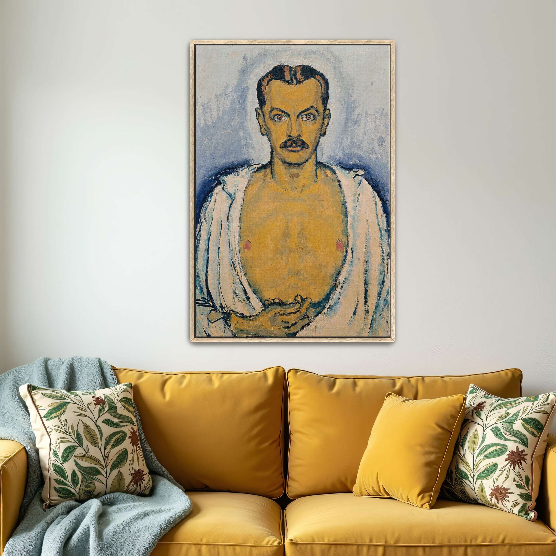 Self-portrait, man, bare chest by Koloman Moser